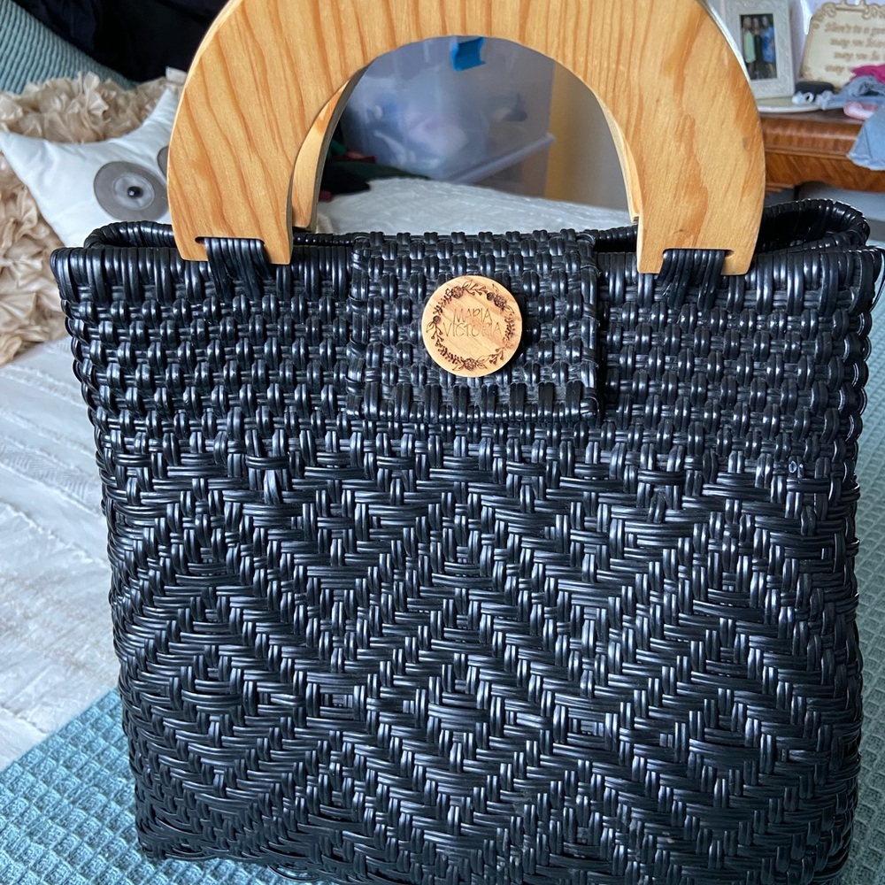 Black Handwoven Tote - Upcycled Plastic!